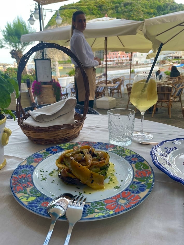 A local restaurant in Sant'Angelo harbour where we'll be sampling the local cuisine