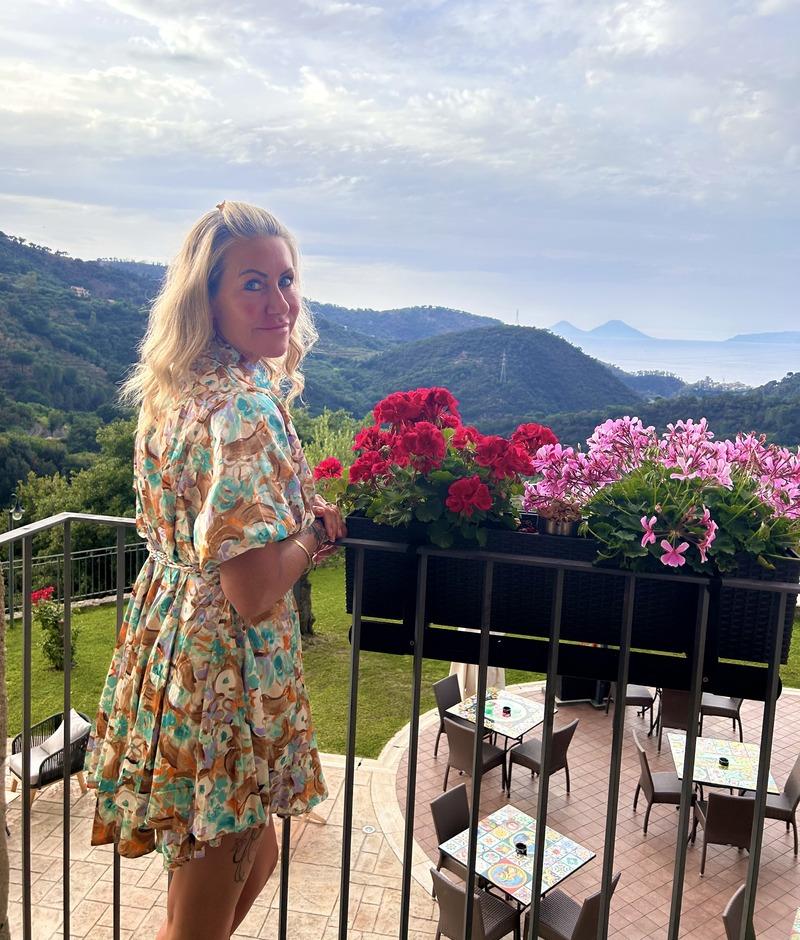 One of the beautiful balconies of our retreat home in Sicily